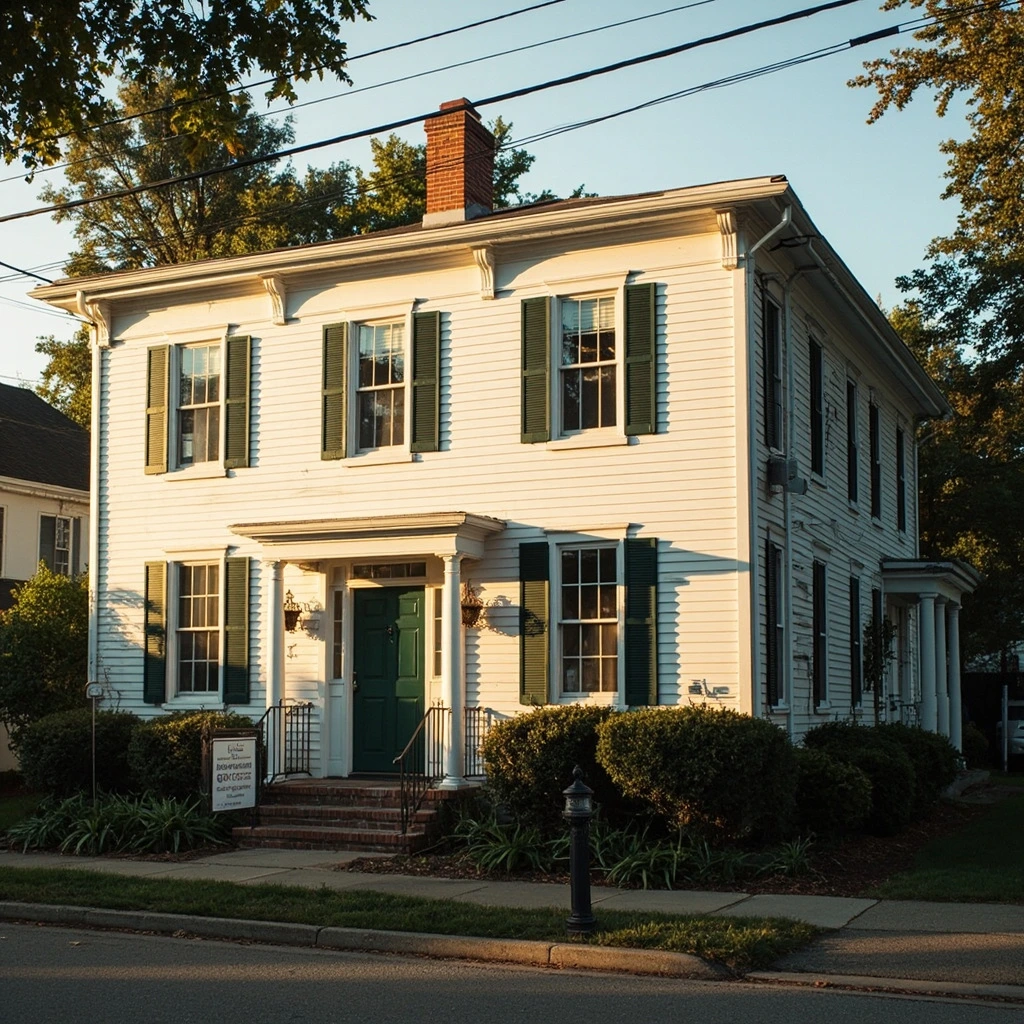 Portsmouth clinic exterior, white clapboard building with green shutters.